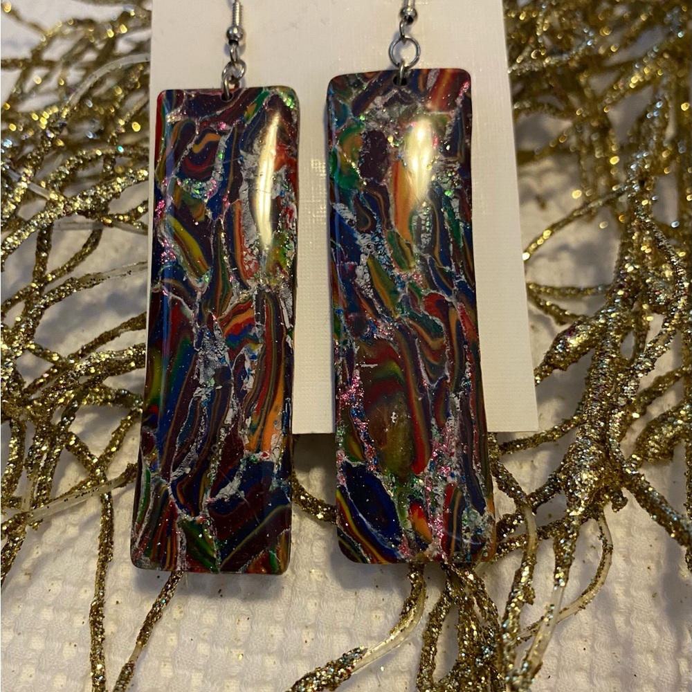 Multicolor Swirl Earrings